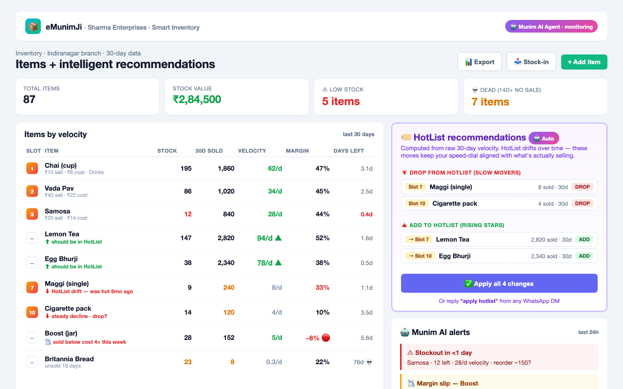 Smart Inventory with HotList drift recommendations