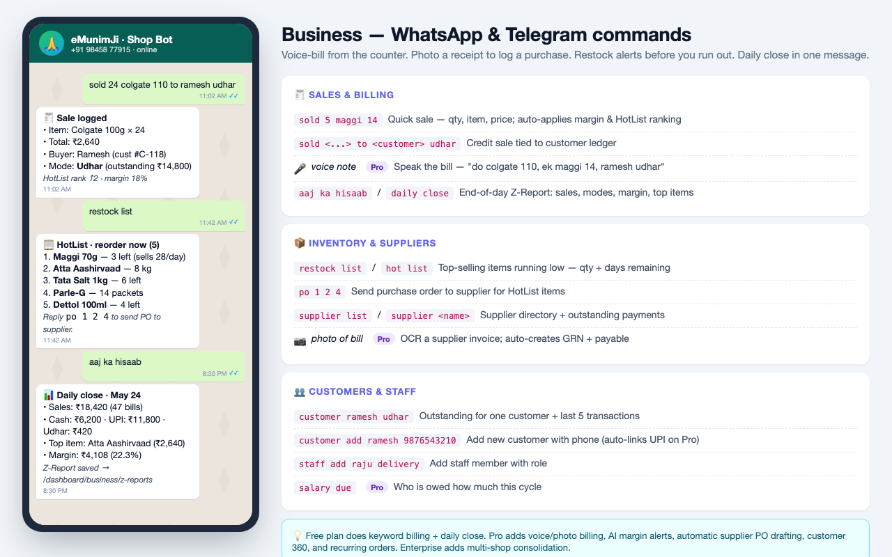 Business user guide delivered on WhatsApp